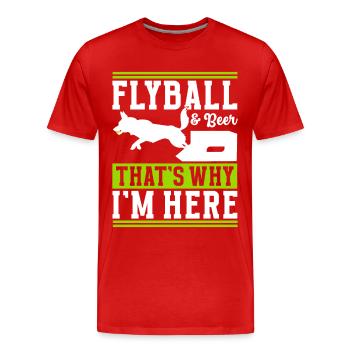 Flyball Sports canins - T-shirt bio Premium Homme - rouge - Devant - Damien (186cm)