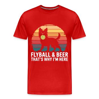 Flyball Sports canins - T-shirt bio Premium Homme - rouge - Devant - Damien (186cm)
