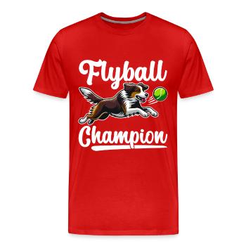Flyball Hundesport - Männer Premium Bio T-Shirt - Rot - Vorne - Damien (186cm)