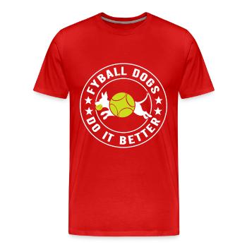 Flyball Sports canins - T-shirt bio Premium Homme - rouge - Devant - Damien (186cm)