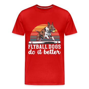 Flyball Sports canins - T-shirt bio Premium Homme - rouge - Devant - Damien (186cm)