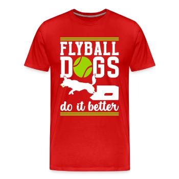 Flyball Sports canins - T-shirt bio Premium Homme - rouge - Devant - Damien (186cm)