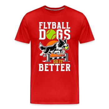 Flyball Sports canins - T-shirt bio Premium Homme - rouge - Devant - Damien (186cm)