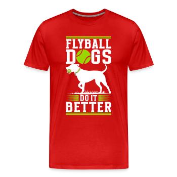 Flyball Sports canins - T-shirt bio Premium Homme - rouge - Devant - Damien (186cm)