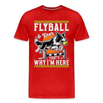 Flyball Sports canins - T-shirt bio Premium Homme - rouge - Devant - Damien (186cm)