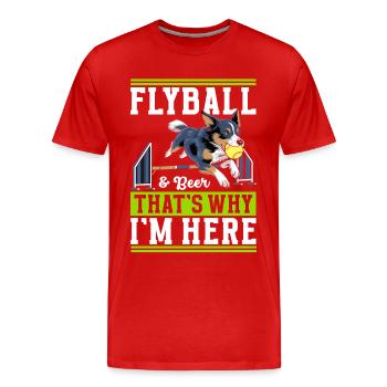 Flyball Sports canins - T-shirt bio Premium Homme - rouge - Devant - Damien (186cm)
