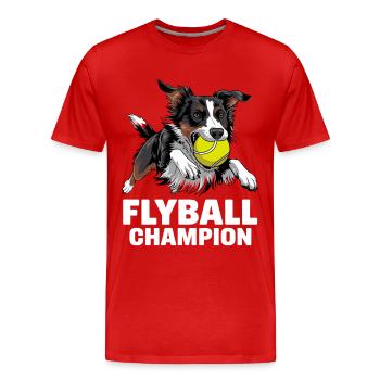 Flyball Sports canins - T-shirt bio Premium Homme - rouge - Devant - Damien (186cm)
