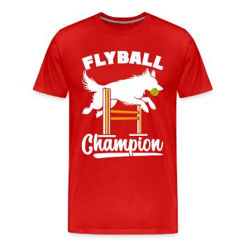 Flyball Sports canins - T-shirt bio Premium Homme - rouge - Devant - Damien (186cm)