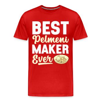 Pelmeni Russian Cuisine - Men's Premium Organic T-Shirt - red - Front - Damien (186cm)