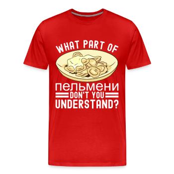 Pelmeni Russian Cuisine - Men's Premium Organic T-Shirt - red - Front - Damien (186cm)