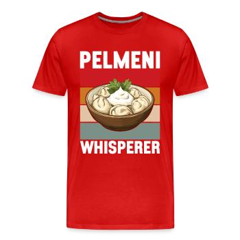 Pelmeni Russian Cuisine - Men's Premium Organic T-Shirt - red - Front - Damien (186cm)