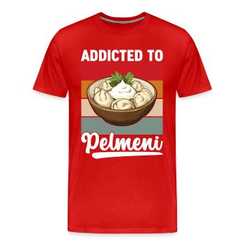 Pelmeni Russian Cuisine - Men's Premium Organic T-Shirt - red - Front - Damien (186cm)