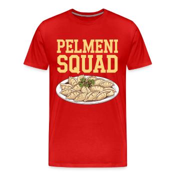 Pelmeni Russian Cuisine - Men's Premium Organic T-Shirt - red - Front - Damien (186cm)