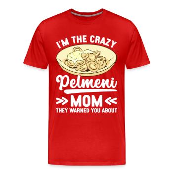 Pelmeni Russian Cuisine - Men's Premium Organic T-Shirt - red - Front - Damien (186cm)