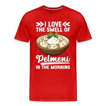 Pelmeni Russian Cuisine - Men's Premium Organic T-Shirt - red - Front - Damien (186cm)