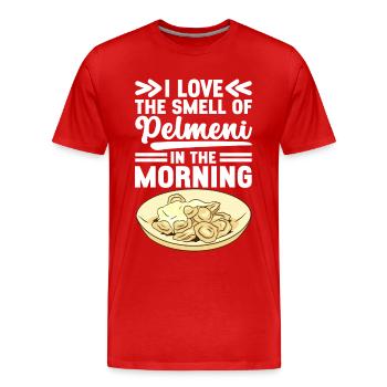 Pelmeni Russian Cuisine - Men's Premium Organic T-Shirt - red - Front - Damien (186cm)