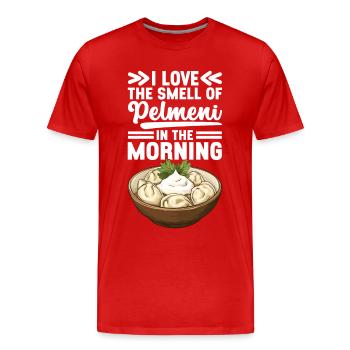 Pelmeni Russian Cuisine - Men's Premium Organic T-Shirt - red - Front - Damien (186cm)