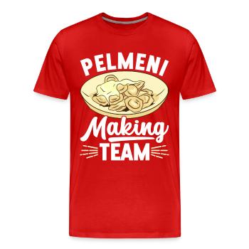 Pelmeni Russian Cuisine - Men's Premium Organic T-Shirt - red - Front - Damien (186cm)