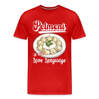 Pelmeni Russian Cuisine - Men's Premium Organic T-Shirt - red - Front - Damien (186cm)