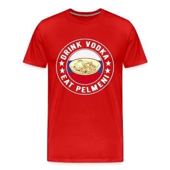 Pelmeni Russian Cuisine - Men's Premium Organic T-Shirt - red - Front - Damien (186cm)