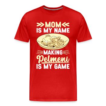 Pelmeni Russian Cuisine - Men's Premium Organic T-Shirt - red - Front - Damien (186cm)