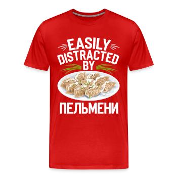 Pelmeni Russian Cuisine - Men's Premium Organic T-Shirt - red - Front - Damien (186cm)