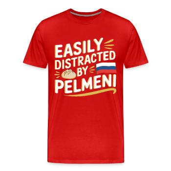 Pelmeni Russian Cuisine - Men's Premium Organic T-Shirt - red - Front - Damien (186cm)