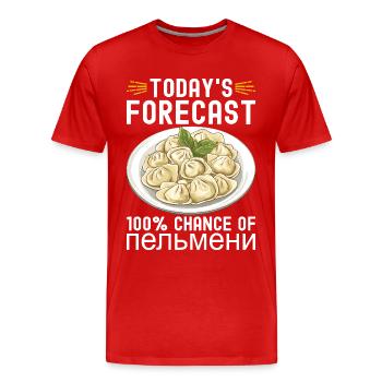 Pelmeni Russian Cuisine - Men's Premium Organic T-Shirt - red - Front - Damien (186cm)