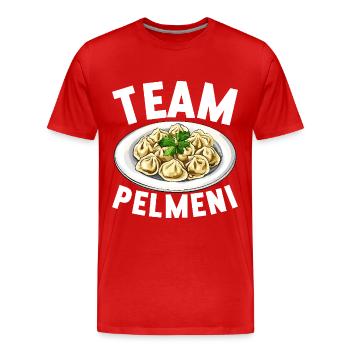 Pelmeni Russian Cuisine - Men's Premium Organic T-Shirt - red - Front - Damien (186cm)