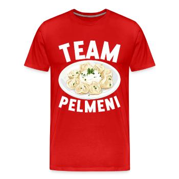 Pelmeni Russian Cuisine - Men's Premium Organic T-Shirt - red - Front - Damien (186cm)