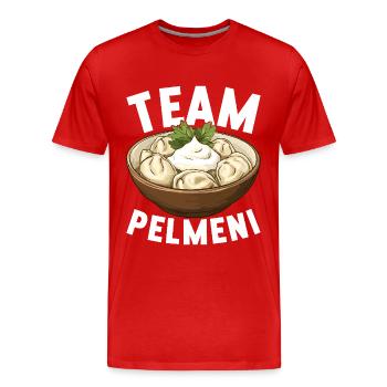 Pelmeni Russian Cuisine - Men's Premium Organic T-Shirt - red - Front - Damien (186cm)