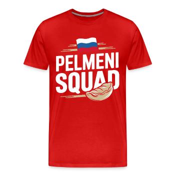 Pelmeni Russian Cuisine - Men's Premium Organic T-Shirt - red - Front - Damien (186cm)