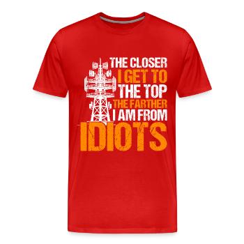 Industrial Climbers Tower Climbers Industrial Climbing - Men's Premium Organic T-Shirt - red - Front - Damien (186cm)