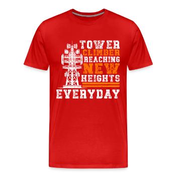 Industriekletterer Tower Climber Industrieklettern - Männer Premium Bio T-Shirt - Rot - Vorne - Damien (186cm)