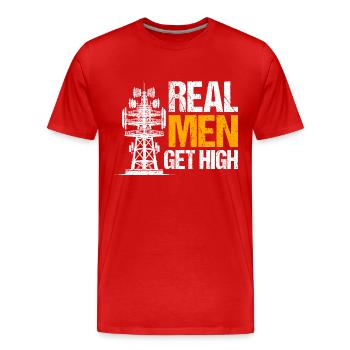 Industrial Climbers Tower Climbers Industrial Climbing - Men's Premium Organic T-Shirt - red - Front - Damien (186cm)