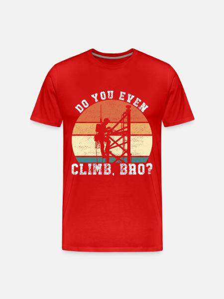 Industriekletterer Tower Climber Industrieklettern - Männer Premium Bio T-Shirt - Rot