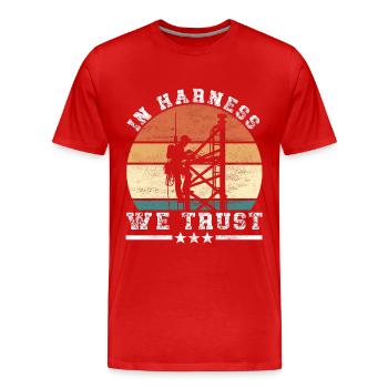 Industrial Climbers Tower Climbers Industrial Climbing - Men's Premium Organic T-Shirt - red - Front - Damien (186cm)