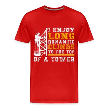 Industrial Climbers Tower Climbers Industrial Climbing - Men's Premium Organic T-Shirt - red - Front - Damien (186cm)