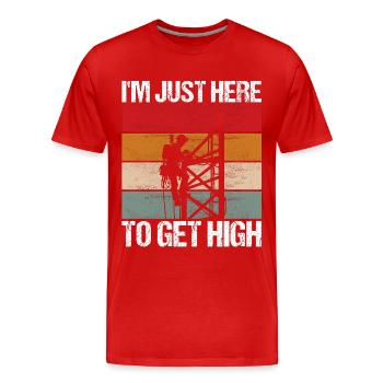 Industrial Climbers Tower Climbers Industrial Climbing - Men's Premium Organic T-Shirt - red - Front - Damien (186cm)