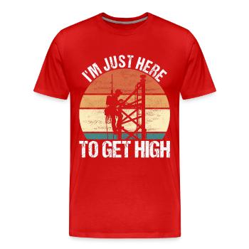 Industrial Climbers Tower Climbers Industrial Climbing - Men's Premium Organic T-Shirt - red - Front - Damien (186cm)
