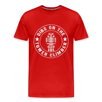 Industrial Climbers Tower Climbers Industrial Climbing - Men's Premium Organic T-Shirt - red - Front - Damien (186cm)