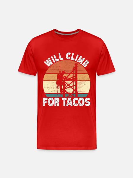 Industriekletterer Tower Climber Industrieklettern - Männer Premium Bio T-Shirt - Rot