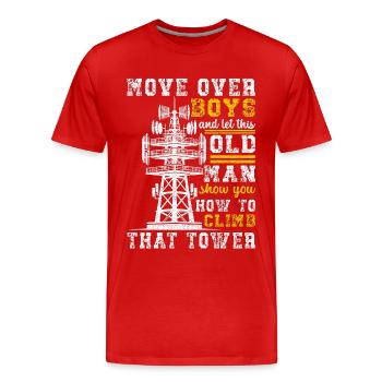Industrial Climbers Tower Climbers Industrial Climbing - Men's Premium Organic T-Shirt - red - Front - Damien (186cm)
