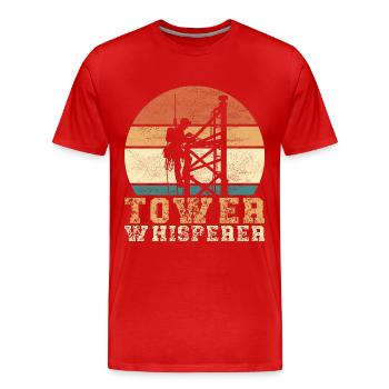 Industrial Climbers Tower Climbers Industrial Climbing - Men's Premium Organic T-Shirt - red - Front - Damien (186cm)