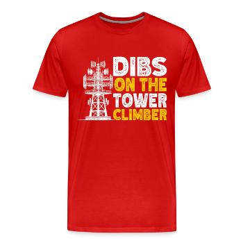 Industrial Climbers Tower Climbers Industrial Climbing - Men's Premium Organic T-Shirt - red - Front - Damien (186cm)