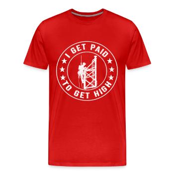 Industriekletterer Tower Climber Industrieklettern - Männer Premium Bio T-Shirt - Rot - Vorne - Damien (186cm)