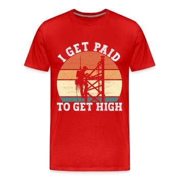 Industriekletterer Tower Climber Industrieklettern - Männer Premium Bio T-Shirt - Rot - Vorne - Damien (186cm)