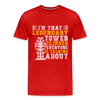 Industriekletterer Tower Climber Industrieklettern - Männer Premium Bio T-Shirt - Rot - Vorne - Damien (186cm)