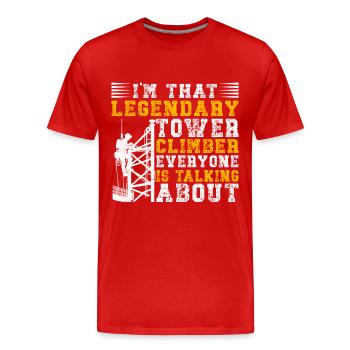 Industrial Climbers Tower Climbers Industrial Climbing - Men's Premium Organic T-Shirt - red - Front - Damien (186cm)
