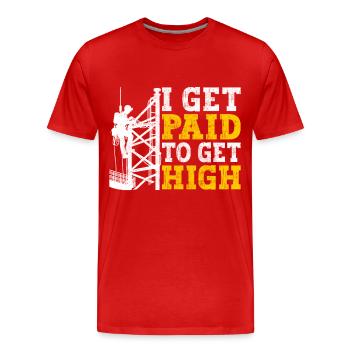 Industriekletterer Tower Climber Industrieklettern - Männer Premium Bio T-Shirt - Rot - Vorne - Damien (186cm)